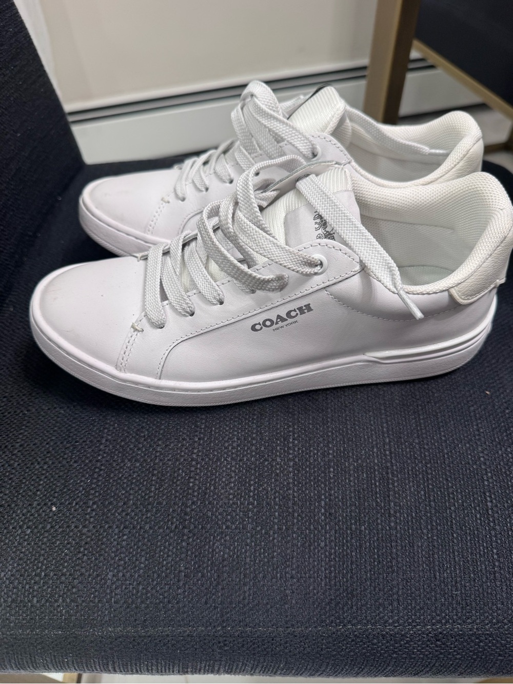 Coach White Low-Top Leather Sneakers